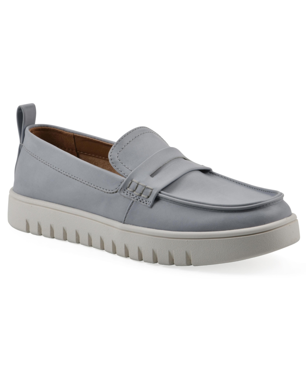 Shop White Mountain Women's Nonna Round Toe Penny Loafers In Blue Raspberry Burnished Smooth