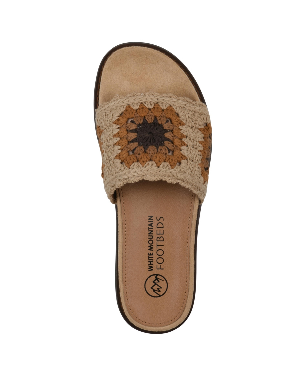 White Mountain Women's Maxim Round Toe Flat Sandals In Tan Multi Fabric