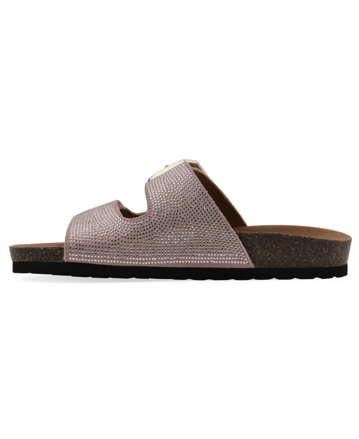 White Mountain Women's Granitas Round Toe Flat Sandals In Blush Pink Suede