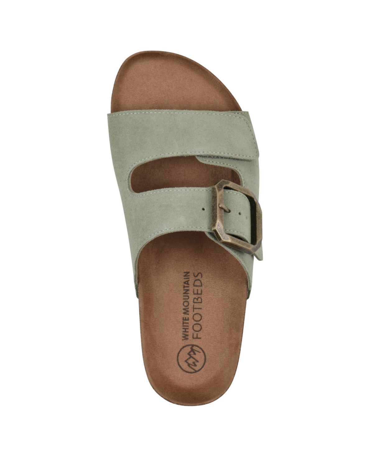 White Mountain Women's Hayloft Round Toe Flat Sandals In Sage Green Suede
