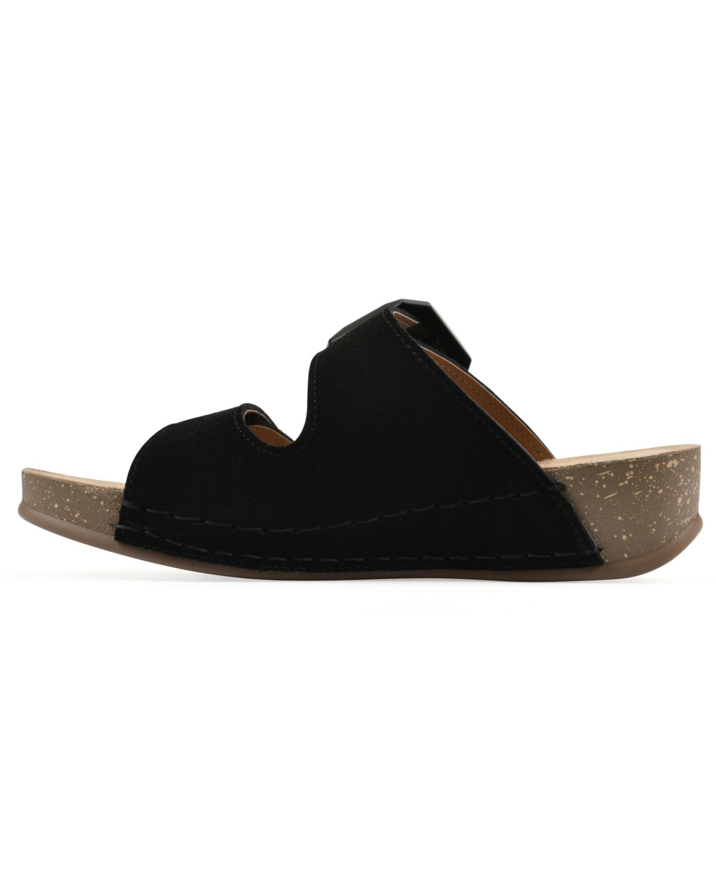Женские сандалии White Mountain Fearful Slip-On Wedge, цвет: Чёрный замшевый — фото 6