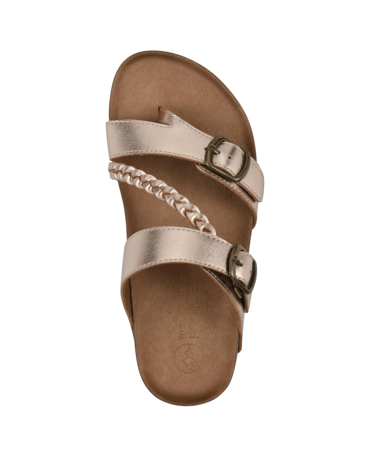 White Mountain Women's Hammy Round Toe Flat Sandals In Rosegold Leather