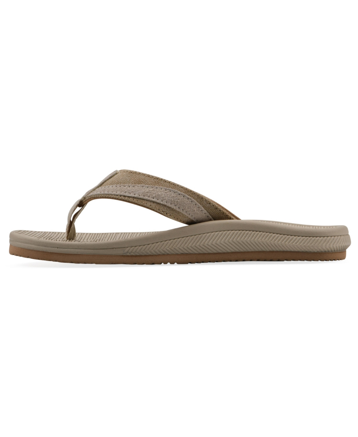 White Mountain Women's Bays Round Toe Flat Sandals In Khaki Sandalwood Fabric