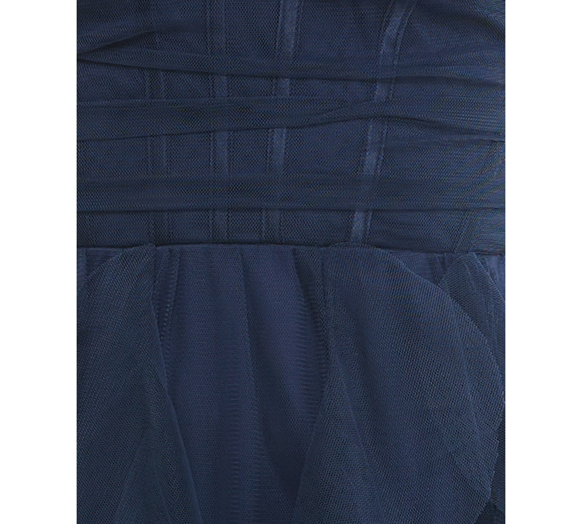 Pear Culture Juniors' Corset-top Petal-skirt Mesh Dress In Navy