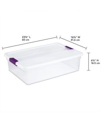 32 Quart Clear View Storage Container Tote w/ Latching Lid, 24 Pack