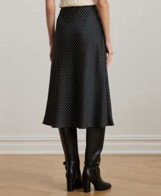 スカート Saint Laurent Midi skirt in polka dot silk charmeuse Saint Laurent Polka-dot silk plissé midi skirt Saint Laurent