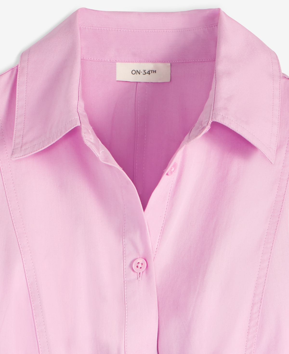 On 34th Women's Cotton Belted Midi Shirtdress, Exclusively At Macy's In Orchid Bouquet