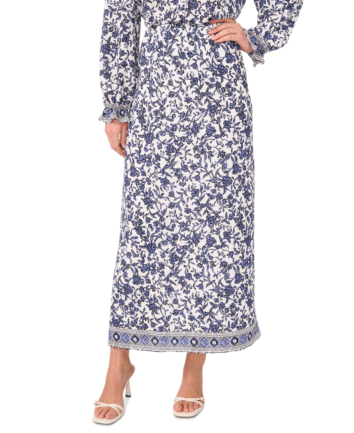 Sam & Jess Sam Jess Womens Floral Print Off The Shoulder Top Maxi Skirt In Provence