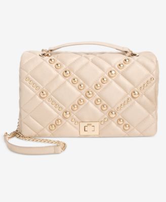Ajae Champagne Pearlized Quilted Shoulder Bag, Exclusively at Macy's 