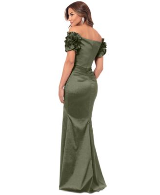 Women's Off-The-Shoulder Floral-Sleeve Dress