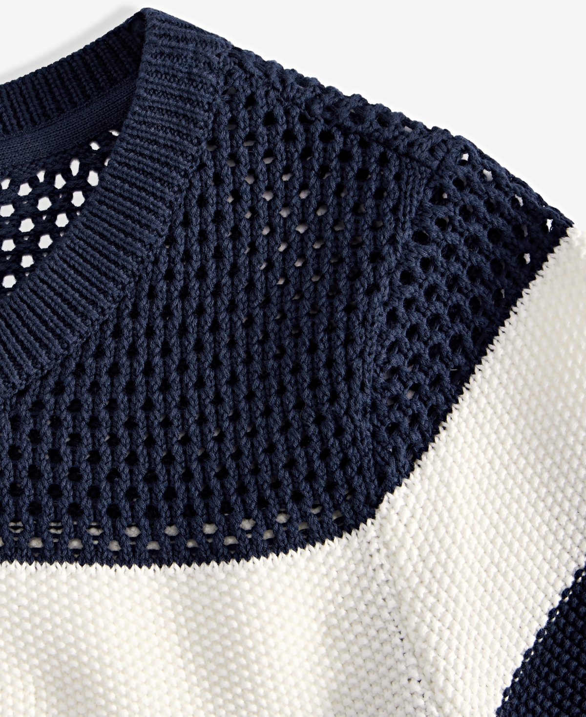 ON 34TH WOMEN'S COTTON STRIPED PERFORATED-STITCH SWEATER, EXCLUSIVELY AT MACY'S 