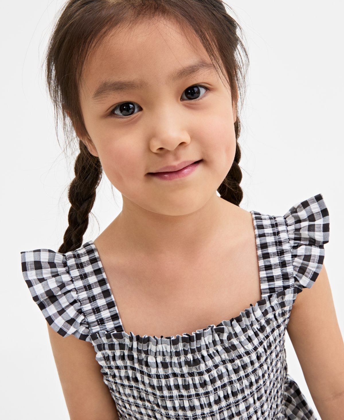 On 34th Toddler Girls Mommy & Me Gingham Smocked Dress, Exclusively At Macy's In Black White
