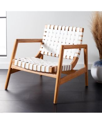 Bellona Leather Woven Accent Chair