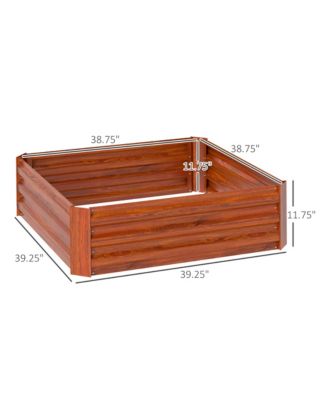 Set of 2 Raised Garden Bed Galvanized Planter Box, 23.5" L x 23.5" W x 12" H.