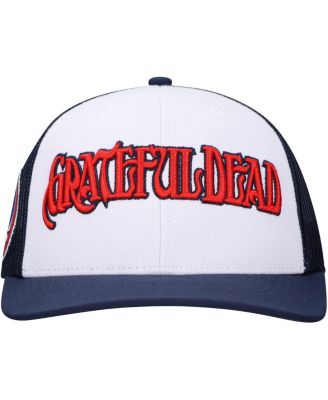 Men's and Women's White/Navy The Grateful Dead Wordmark Trucker Adjustable Hat