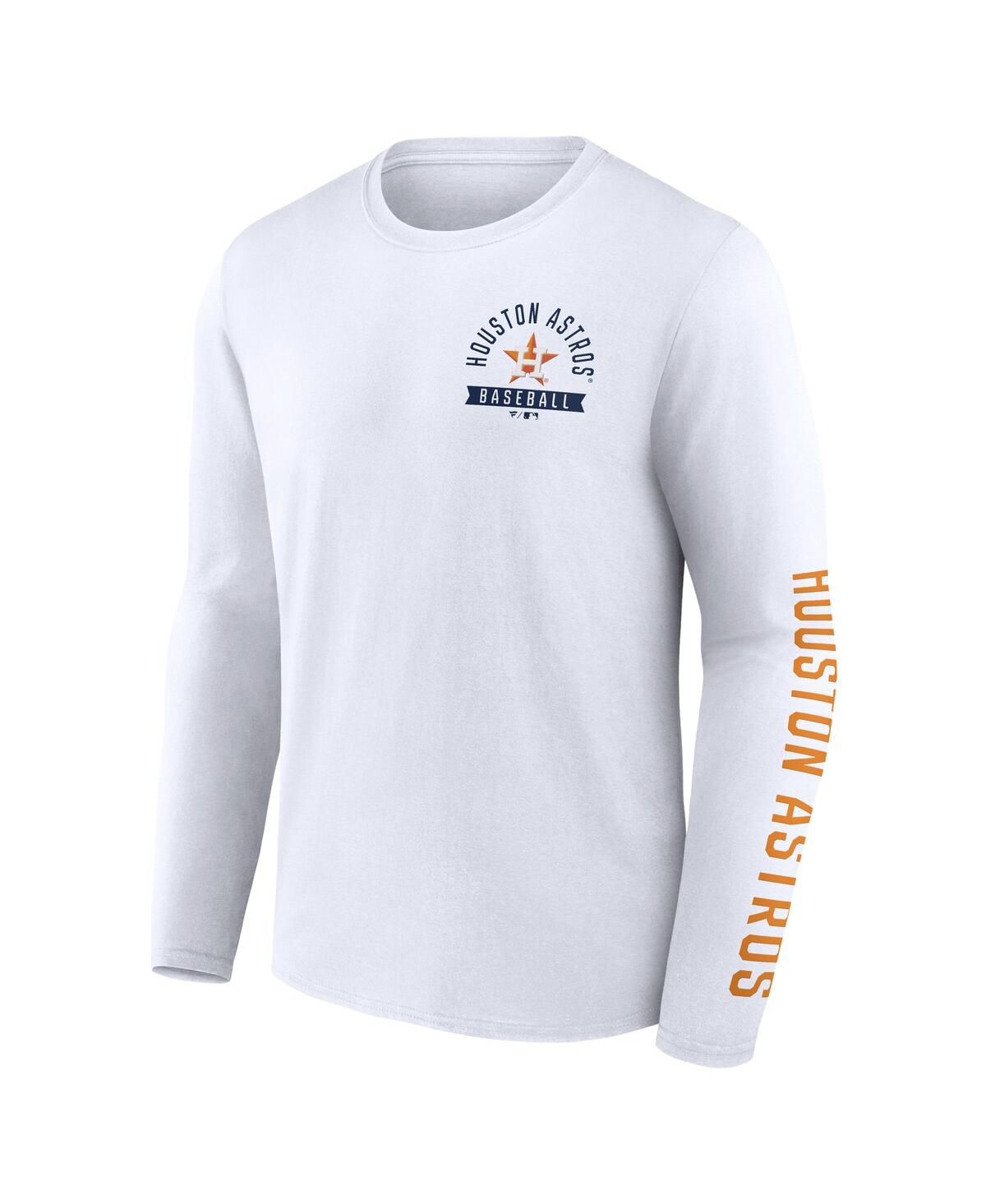 Fanatics Men's White Houston Astros Press Box Long Sleeve T-shirt In White