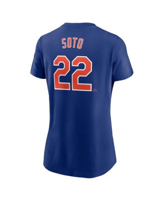 Women's Juan Soto Royal New York Mets Fuse Name Number T-Shirt