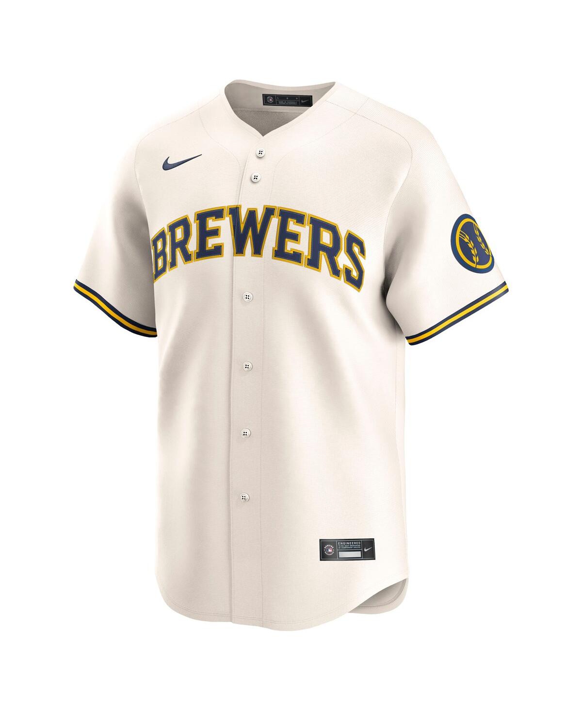 Nike Men's Cream Milwaukee Brewers Home Limited Jersey