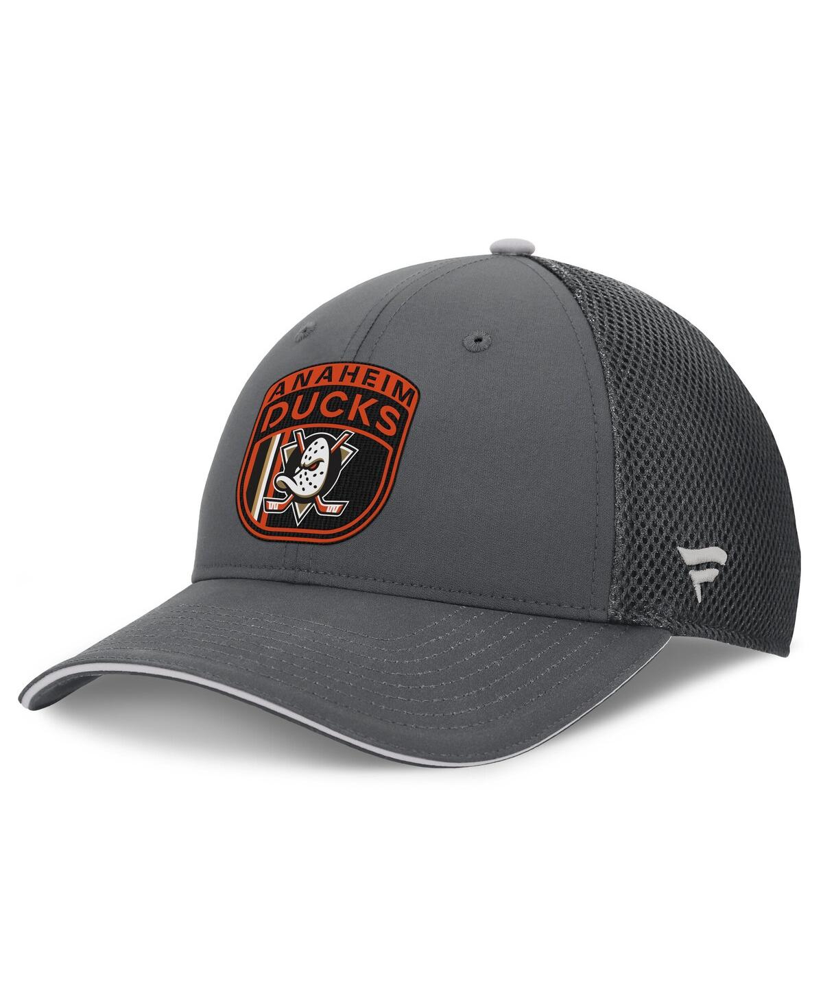 Fanatics Men's Gray Anaheim Ducks Authentic Pro Home Ice Trucker Adjustable Hat In Gray