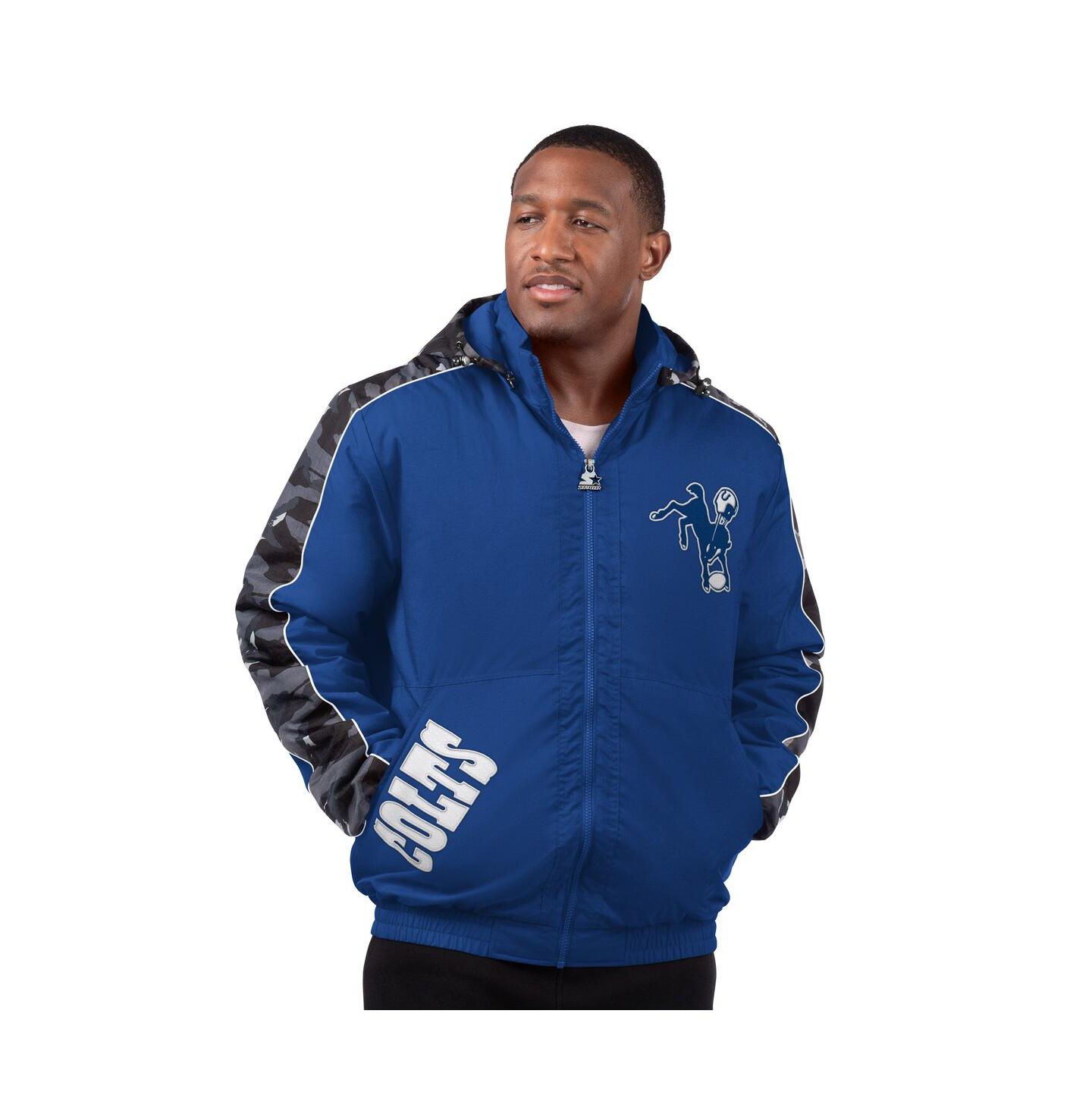 Мужская куртка Starter Royal Indianapolis Colts Thursday Night Gridiron Full-Zip Hoodie Jacket — фото 1