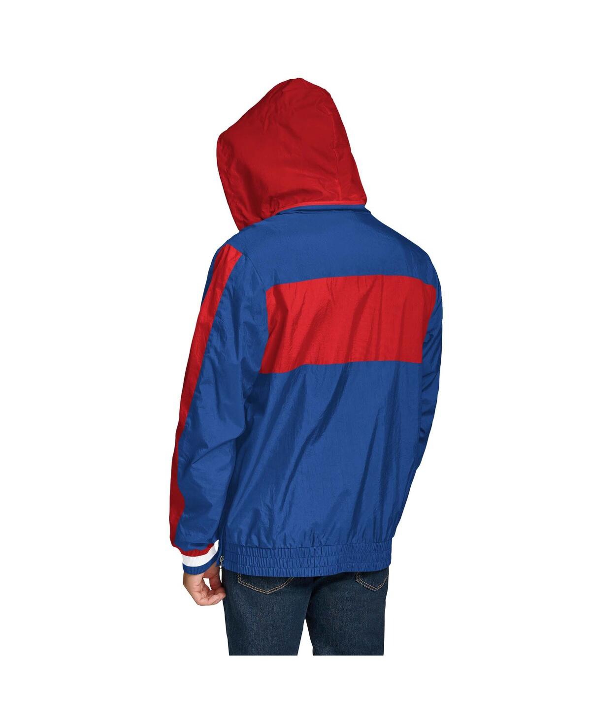TOMMY HILFIGER MEN'S ROYAL BUFFALO BILLS GAEL LIGHTWEIGHT HALF-ZIP HOODIE JACKET 