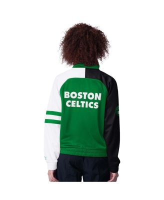 Women's Kelly Green Boston Celtics Line Up Dolman Raglan Full-Zip Track Jacket