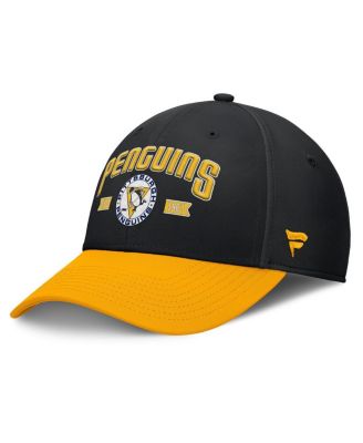Men's Black/Gold Pittsburgh Penguins Heritage Captain Flex Hat