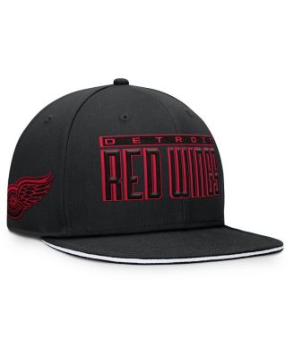 Men's Black Detroit Red Wings Fundamental Gino Stack Snapback Hat