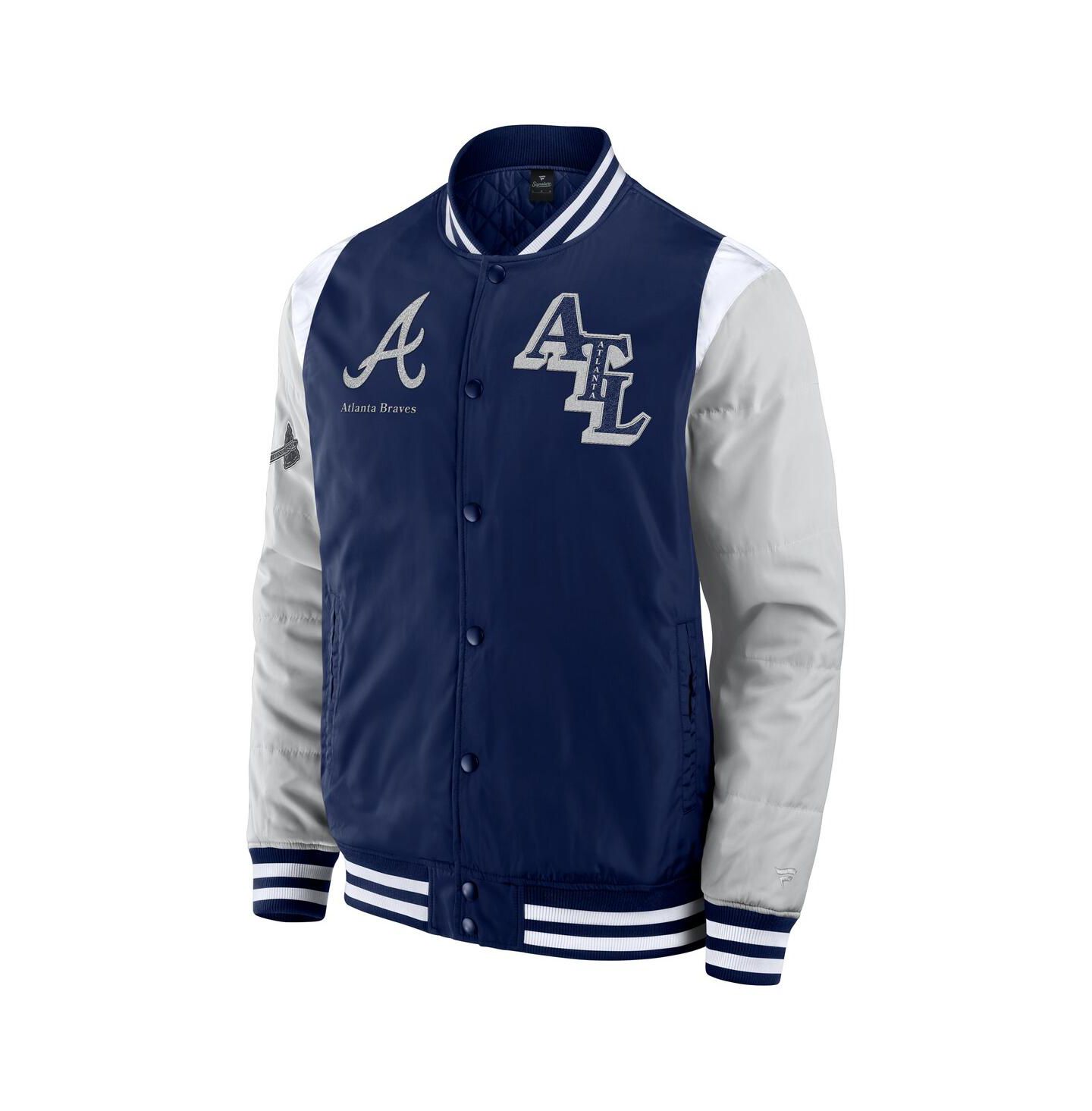 Мужская куртка Fanatics Navy Atlanta Braves Elements Elite Full-Snap — фото 2