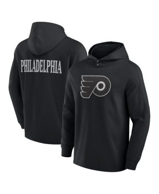 Fanatics - Men's Black Philadelphia Flyers Elements Blaze Tri-Blend Long Sleeve Hoodie T-Shirt