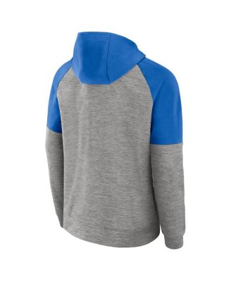 Men's Heather Gray UCLA Bruins Fitness Raglan&nbsp;Performance Full-Zip Hoodie