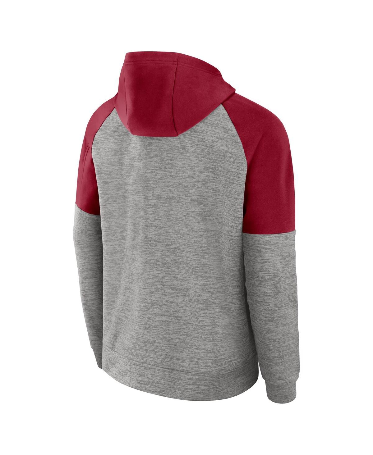 Nike Men's Heather Gray Stanford Cardinal Fitness Raglan Performance Full-zip Hoodie In Gray