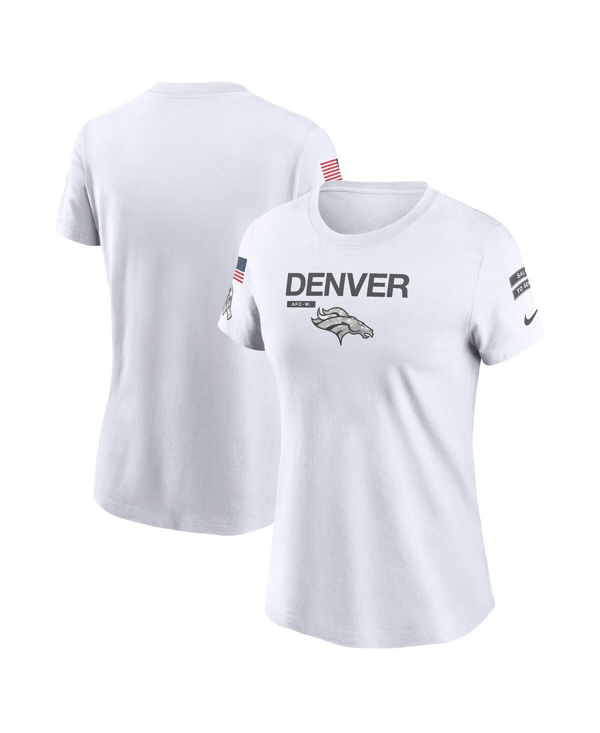 Nike Women's White Denver Broncos 2024 Salute To Service Legend Performance T-shirt In White