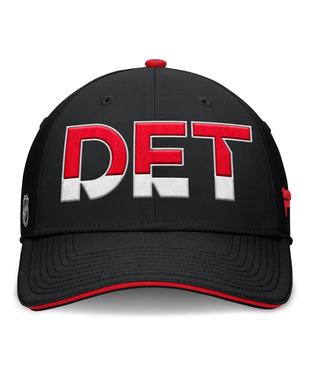 Fanatics Men's Black/red Detroit Red Wings Authentic Pro Rink Team Code Flex Hat In Black,red