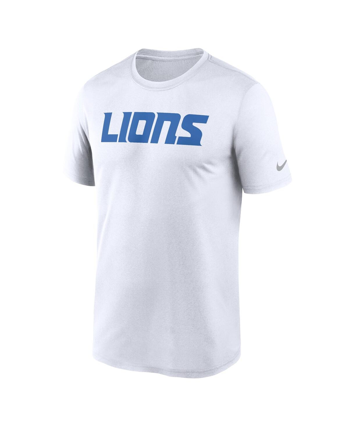 Nike Men's White Detroit Lions Primetime Legend Wordmark Performance T-shirt In White