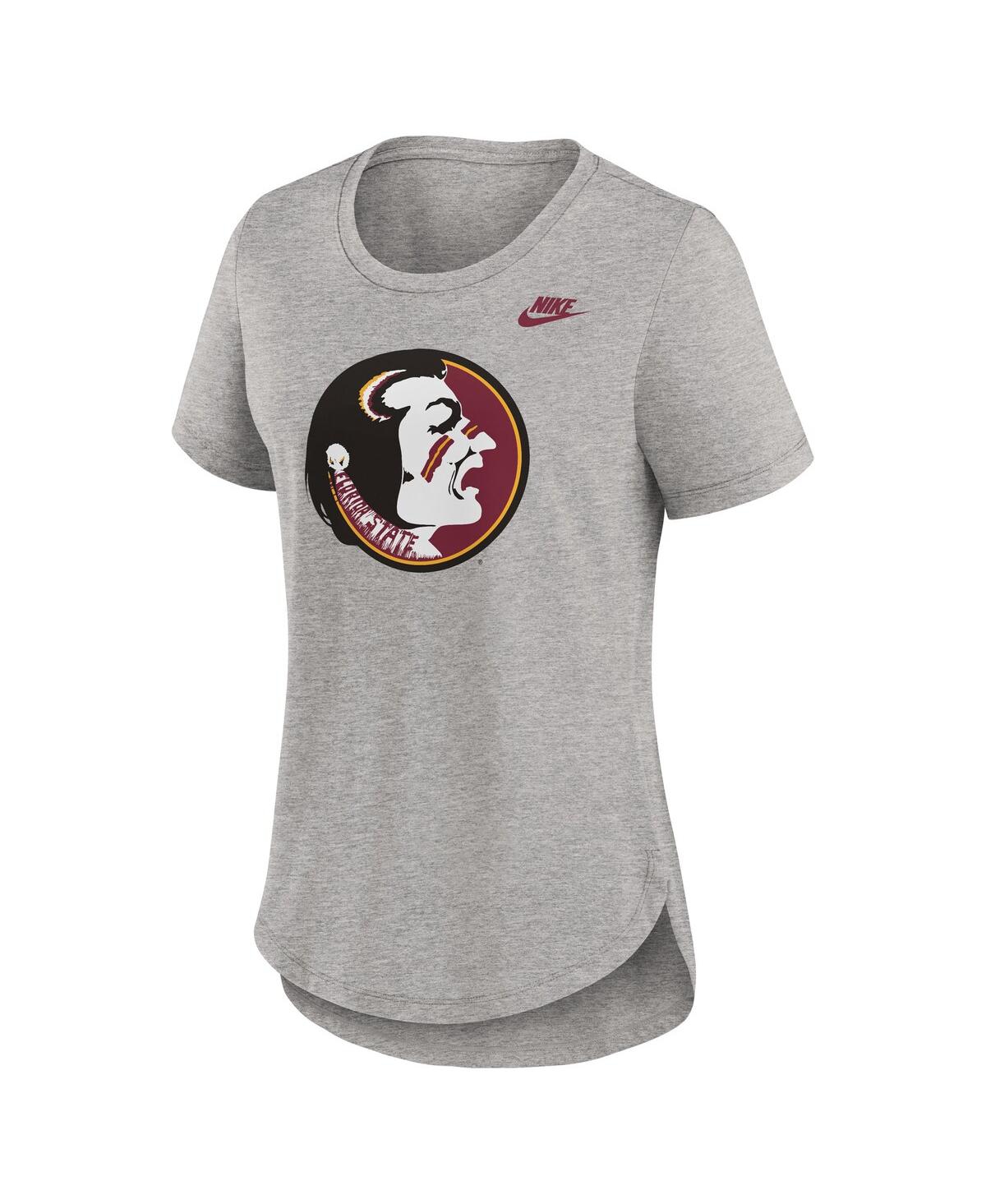 Nike Women's Heather Gray Florida State Seminoles Legacy Tri-blend T-shirt In Heather Gray