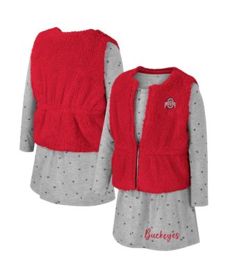 Colosseum - Toddler Scarlet Ohio State Buckeyes Meowing Vest Dress Set