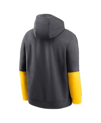 Men's Anthracite/Maize Michigan Wolverines 2024 Sideline Club Pullover Hoodie