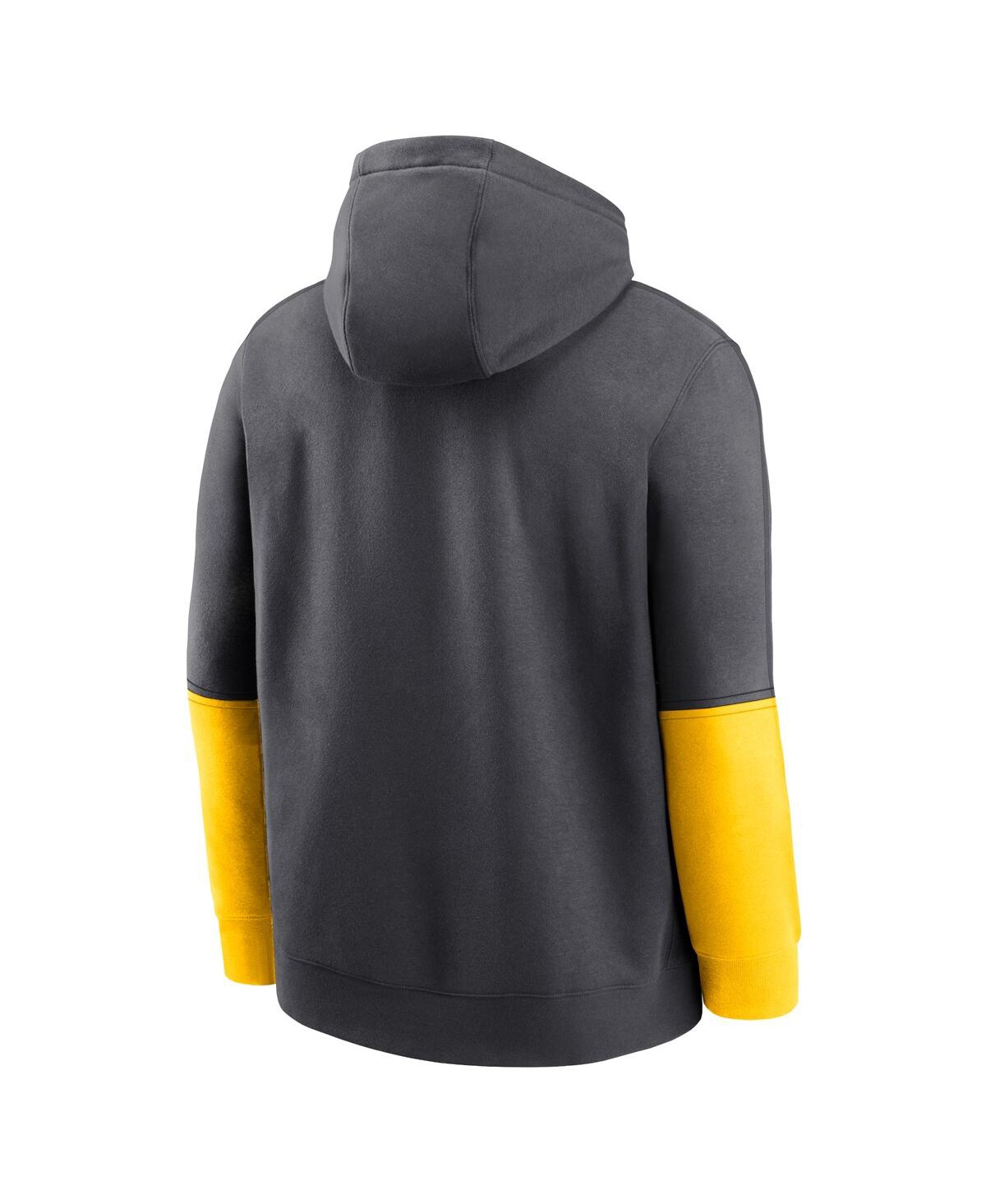 Shop Jordan Men's Anthracite/maize Michigan Wolverines 2024 Sideline Club Pullover Hoodie In Anthracite,maize
