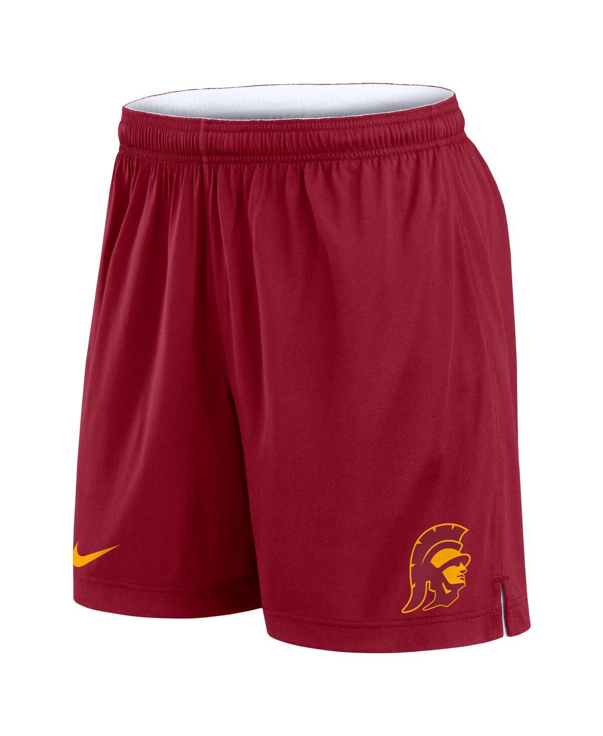 Nike Men's White/cardinal Usc Trojans Primetime Reversible Performance Shorts In White,cardinal