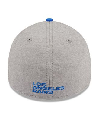 Men's Heather Gray/Royal Los Angeles Rams Striped 39THIRTY Flex Hat