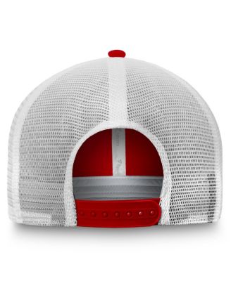 Men's Red/White New Jersey Devils Slouch Core Primary Logo Trucker Adjustable Hat