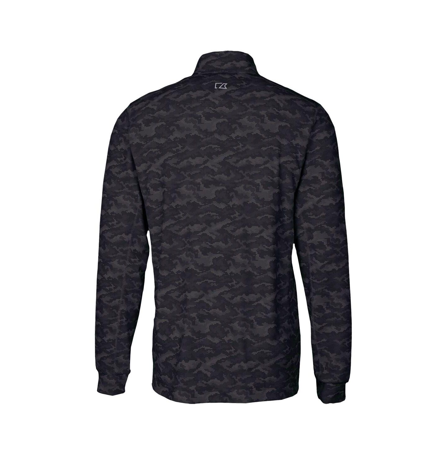 Мужской топ Cutter & Buck Black Detroit Lions Traverse Camo Print Stretch Quarter-Zip — фото 2