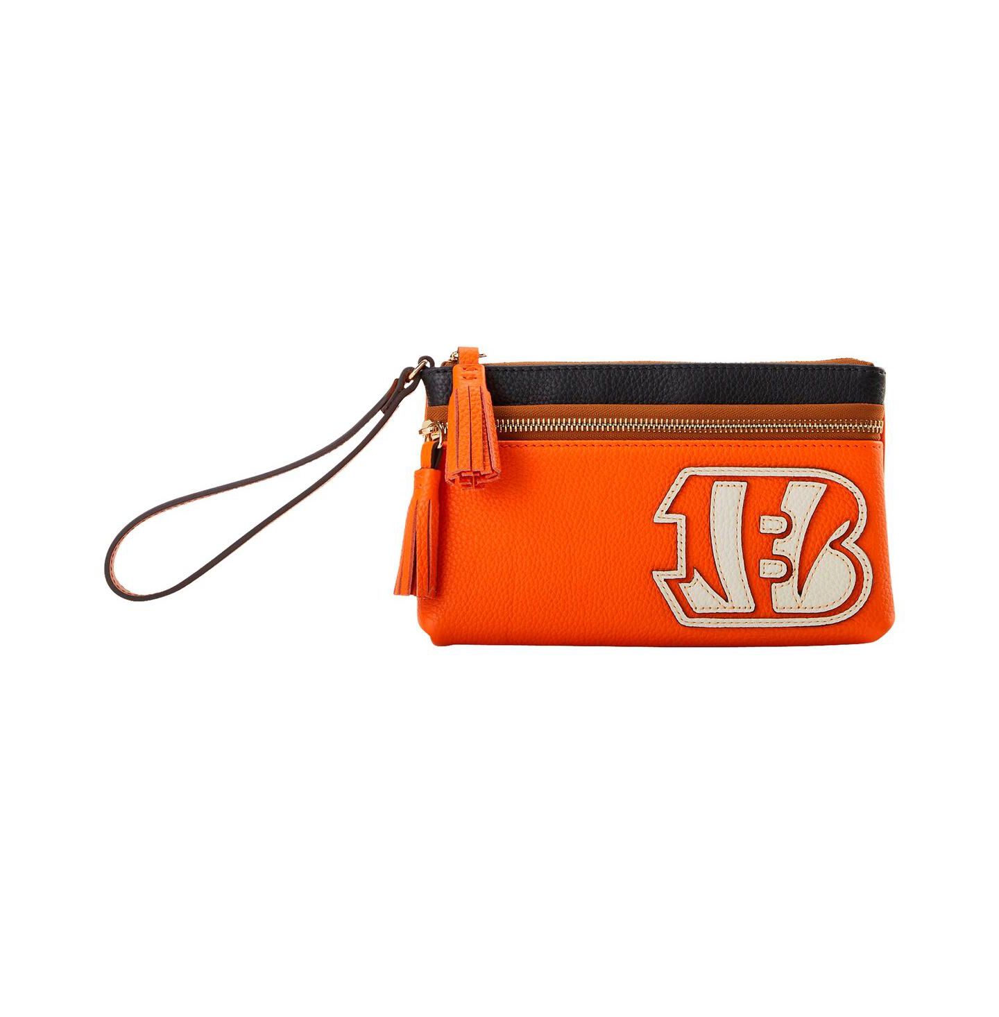 Женская сумка Dooney & Bourke Cincinnati Bengals Infield Double-Zip Wristlet — фото 1