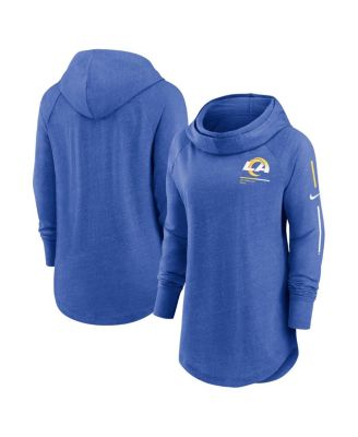 Nike - Women's Royal Los Angeles Rams Minimal Statement Lightweight Raglan Funnel Neck Pullover Hoodie
