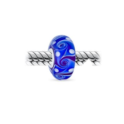 Murano Glass Charm Bead Green Red Blue Aqua Wave Swirl Spacer Bracelet