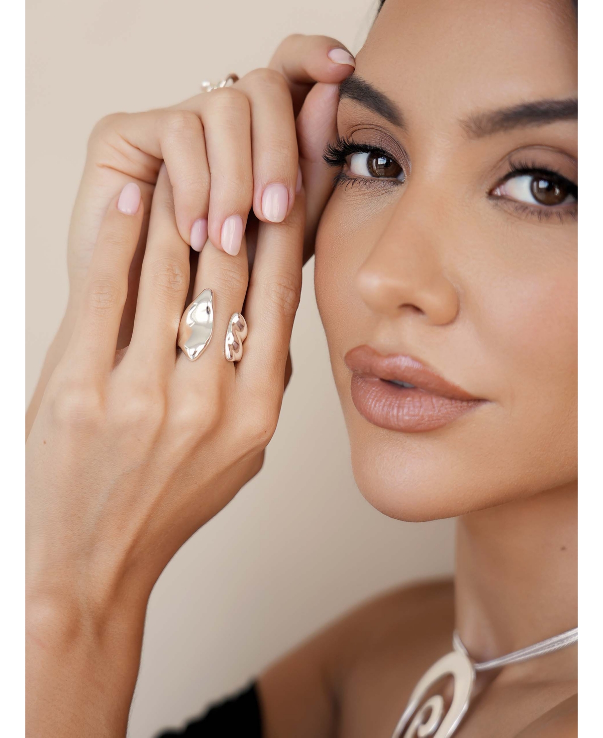 Ettika Liquid Luxe Open Ring In Silver