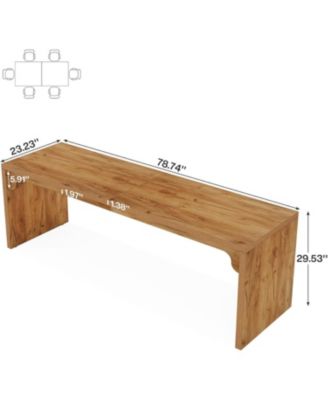 78-Inch Dining Table for 6-8, Modern Rectangular Dining Room Table, Large Long Kitchen Dining Table with Sturdy Base, Wood Dinner Table