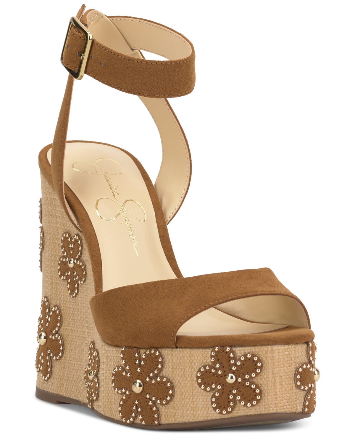 Jessica Simpson Kamindi Ankle Strap Platform Sandal In Tuscan Tan Suede
