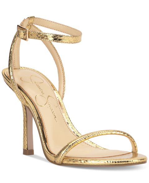 Женские сандалии Jessica Simpson Baharia Ankle-Strap Dress Sandals, цвет: Золотой змеиный
